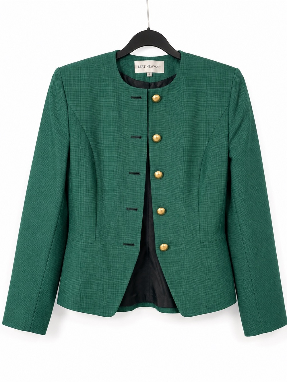 Vintage Bert Newman Green Structured Button Front Blazer Jacket | Size 4